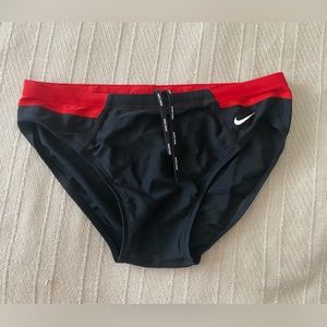 Red black Nike swim brief